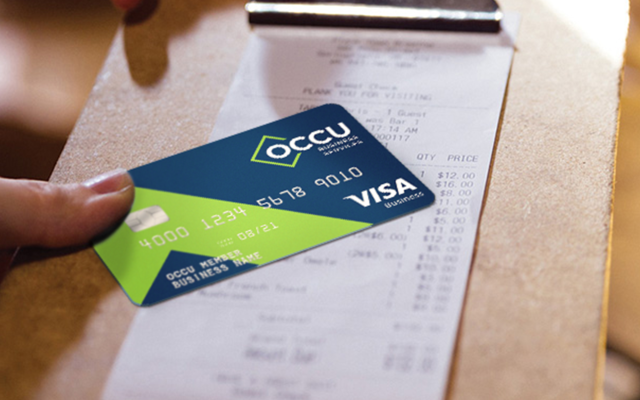 Man paying with OCCU credit card.